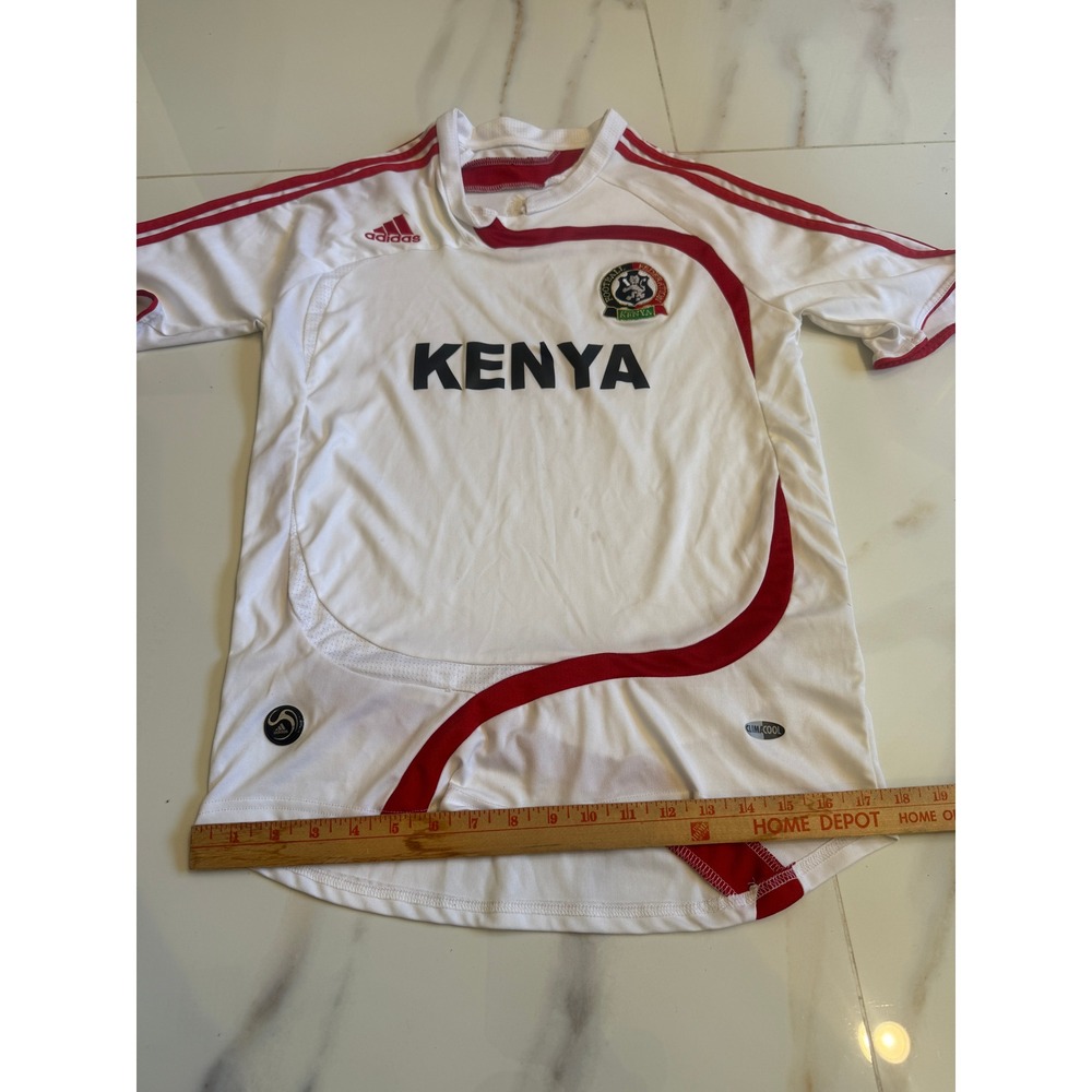 Adidas Kenya Football Federation Soccer Jersey White Red Mens Medium Clima365 - Picture 8 of 9
